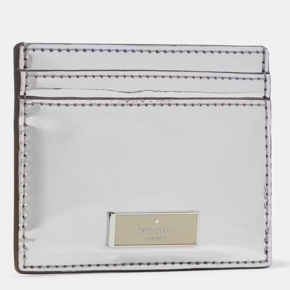 kate spade Handbags - Kate Spade Silver Metallic Mirror Card Holder NWT Retails:$89